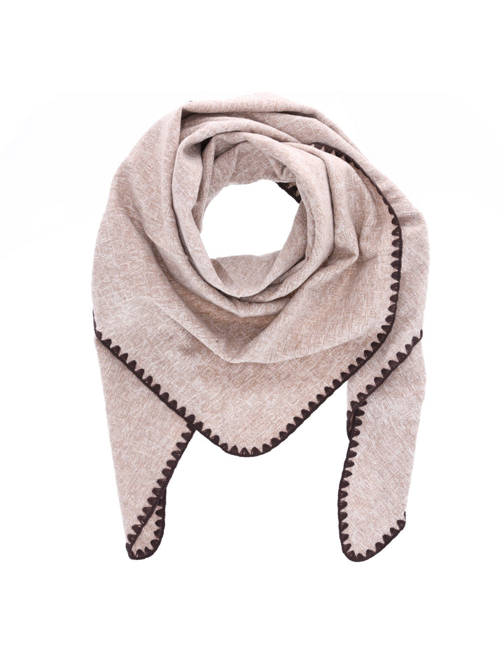 Dreieckstuch melange Häkelkante