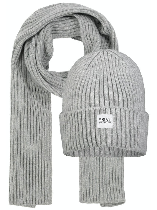 Unisex SET Schal und Beanie mit Badge